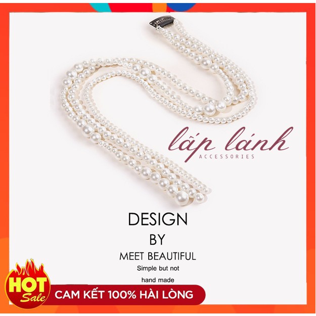 [HOT] Kẹp Tóc Phím Nối Tóc Hình Chuỗi Ngọc Trai Nhân Tạo Phối Tua Rua Phong cách thời trang cá tính 214KTNT8