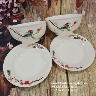 Bộ tô dĩa sứ trắng - tô dĩa sứ trắng