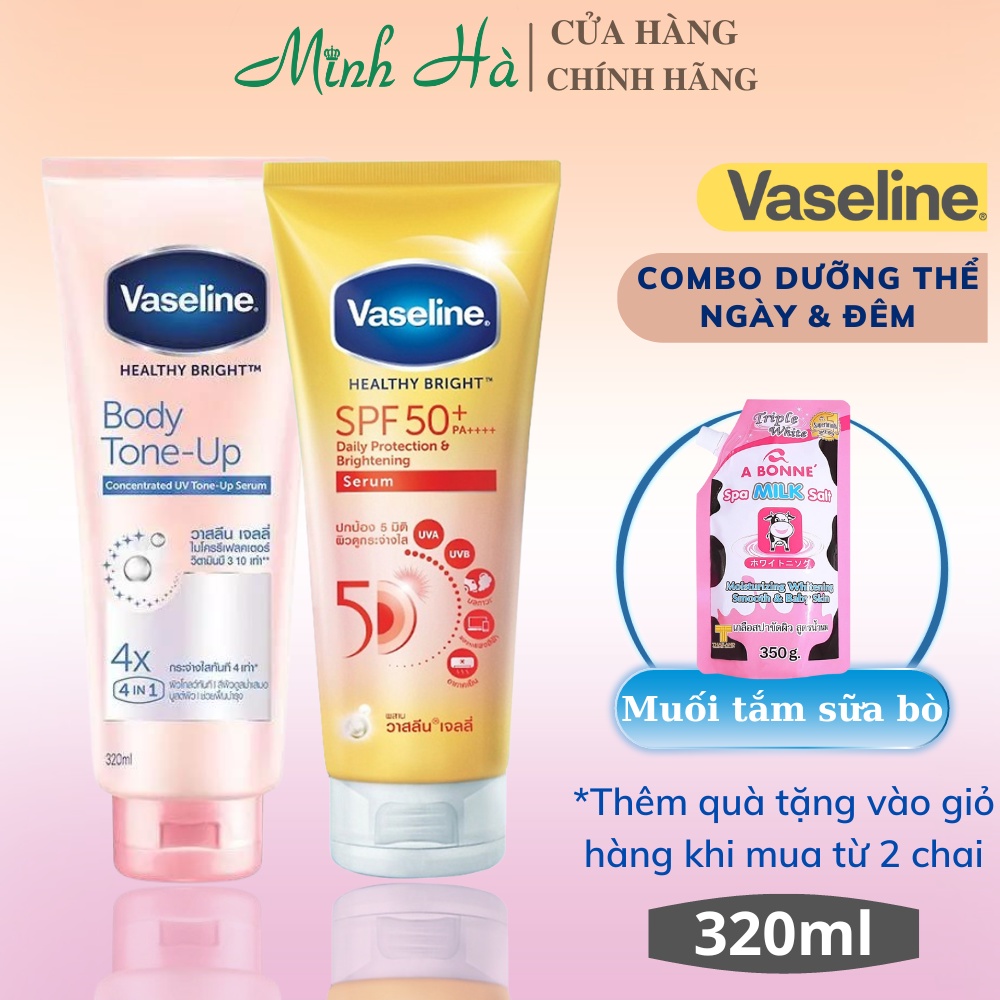 Dưỡng thể chống nắng Vaseline 50X Healthy Bright SPF50+ PA++++ 320ml Thái Lan