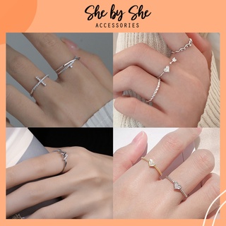 Nhẫn nữ bạc 925 không han gỉ tùy chỉnh kích cỡ SHEBYSHE - N7 N8