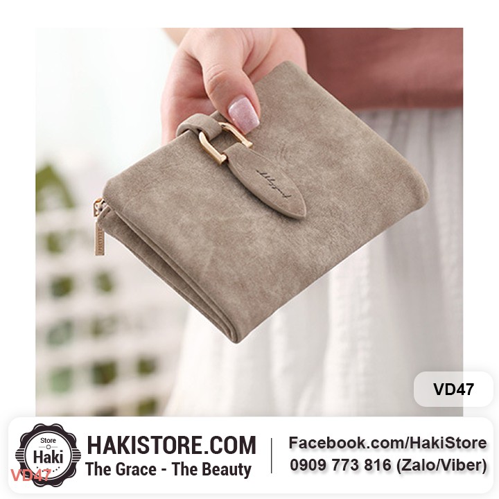 🍀 Ví tiền nữ da mềm khóa cài chiếc lá siêu dễ thương màu hồng- VH47 | BigBuy360 - bigbuy360.vn