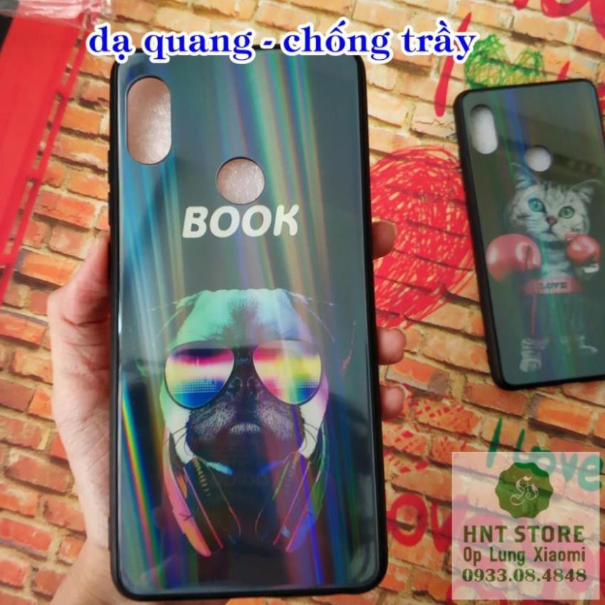 DẠ QUANG CHỐNG TRẦY - ỐP LƯNG XIAOMI REDMI NOTE 5 PRO - chống trầy viền cao su có lớp hồng quang