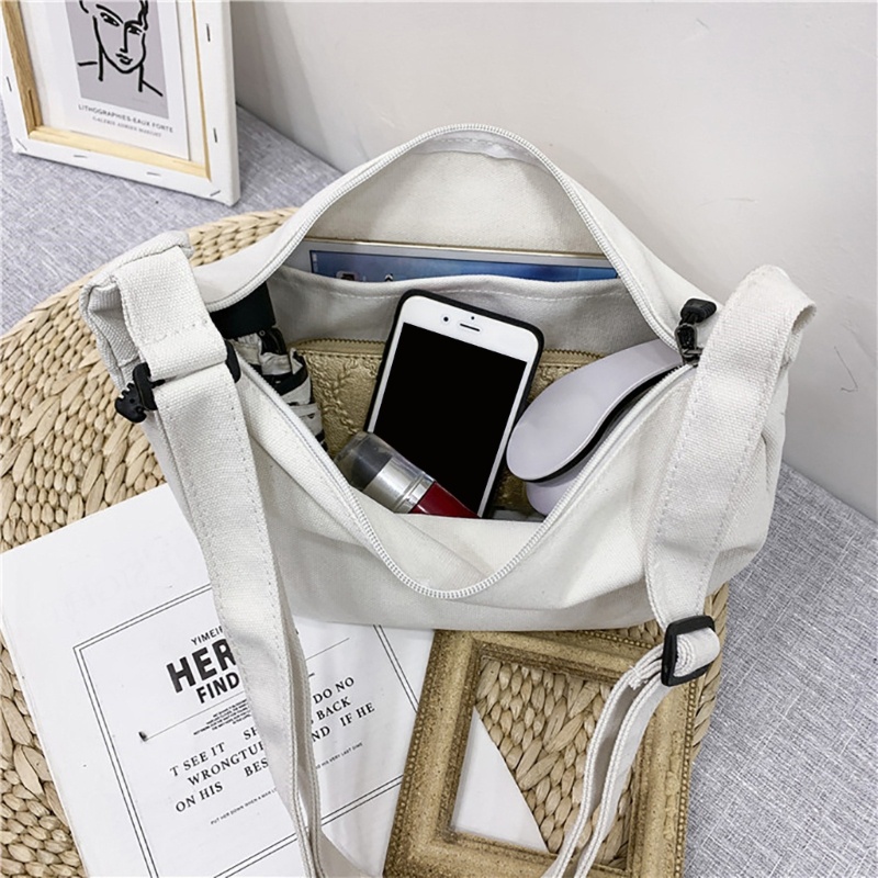 Túi Xách Đeo Vai Bằng Vải Canvas Ngăn Chứa Rộng Thời Trang Cho Nam Và Nữ