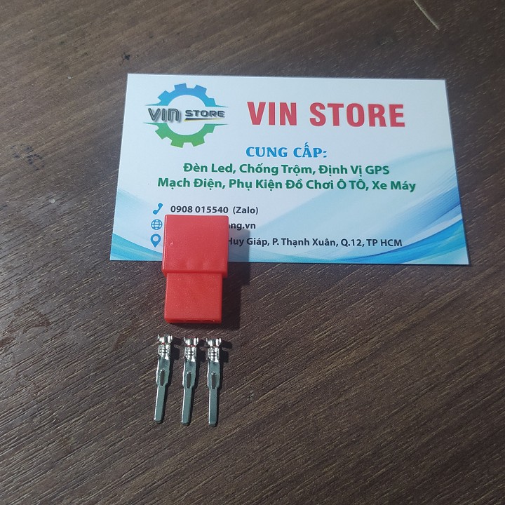 [Vin Store] - 10 Bộ Jack + Cos 3P 2.2mm đỏ cho xe máy (10 bộ/ 1 bịch)