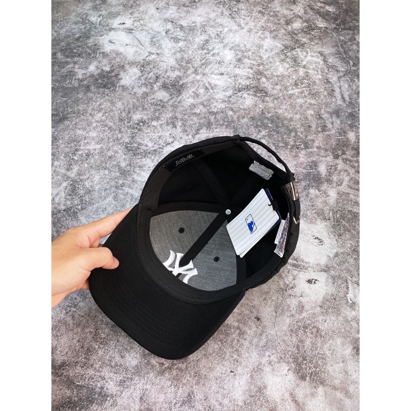 |ẢNH THẬT|MŨ LƯỠI TRAI ĐEN LOGO TRẮNG THÊU