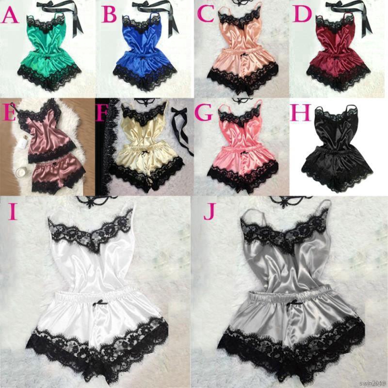 Set Đồ Ngủ Hai Dây Phối Ren Gợi Cảm Cho Nữ