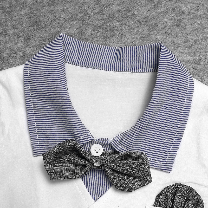 Áo Liền Quần Tay Ngắn Cổ Tròn Thời Trang Phong Cách Cho Bé Trai