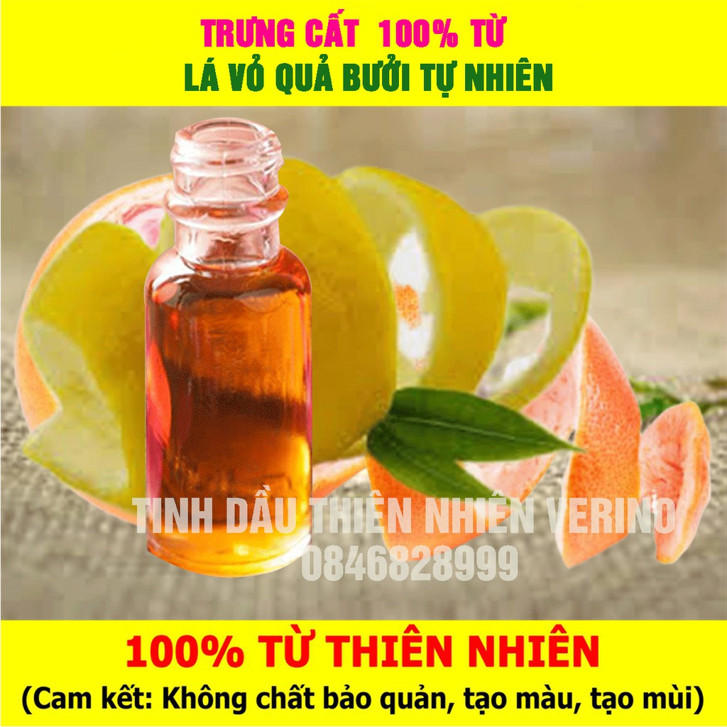 Tinh dầu Vỏ Bưởi 100ml - Thơm dịu chống say xe hỗ trợ mọc tóc cực tốt