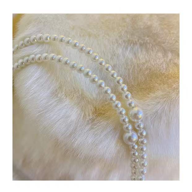 HAPPY HOMLIV Túi Xách Cỡ Lớn Đính Hoa Hồng Và Ngọc Trai Phối Dây Xích Thời Trang Pháp