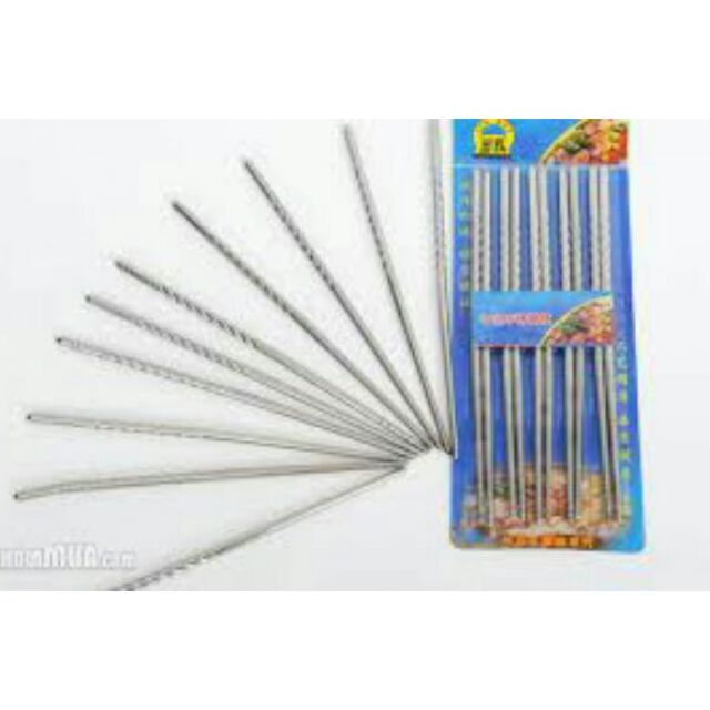 Vỉ 5 đôi đũa inox cao cấp