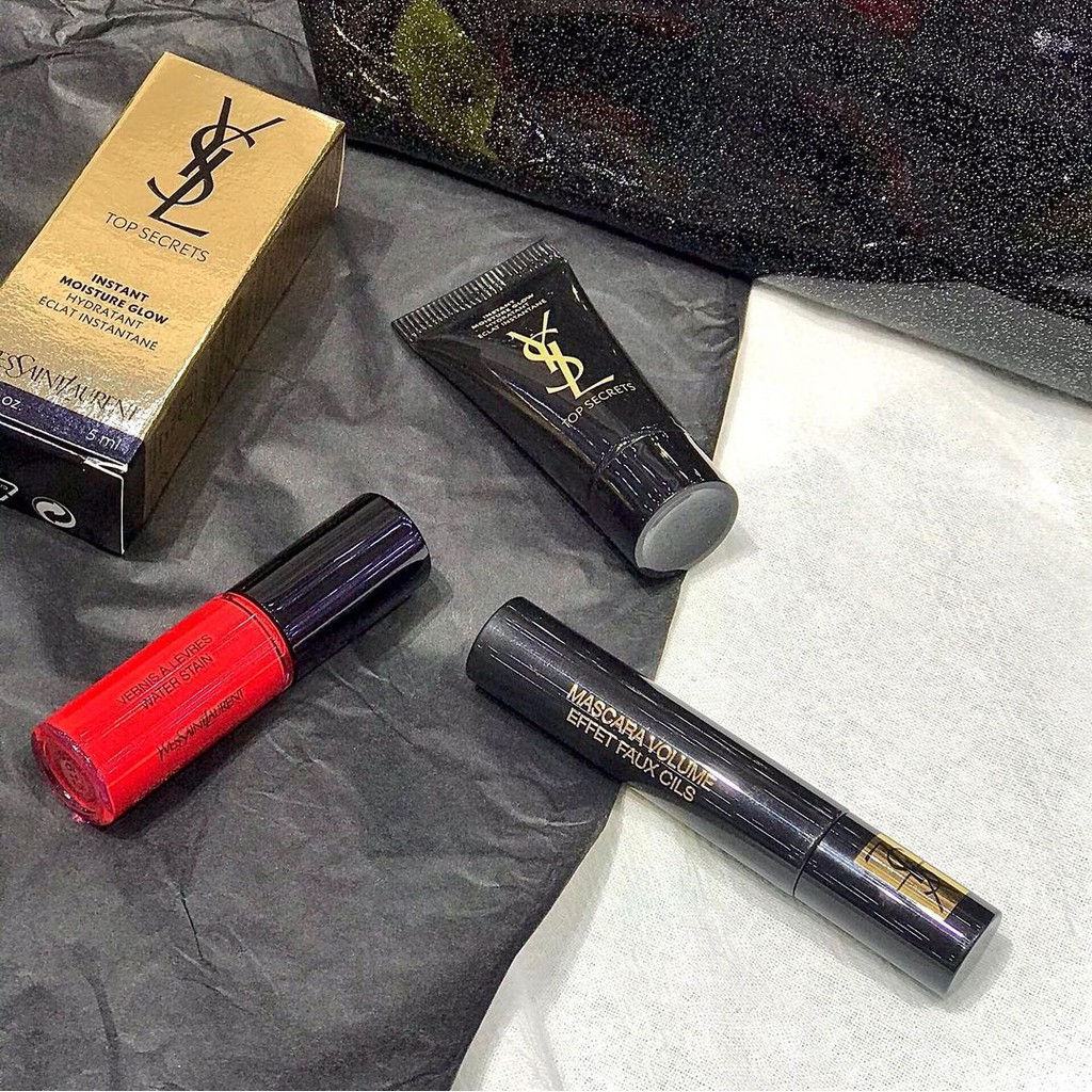 SET TRANG ĐIỂM YSL MINI KÈM TÚI ĐỰNG ĐỒ MAKEUP