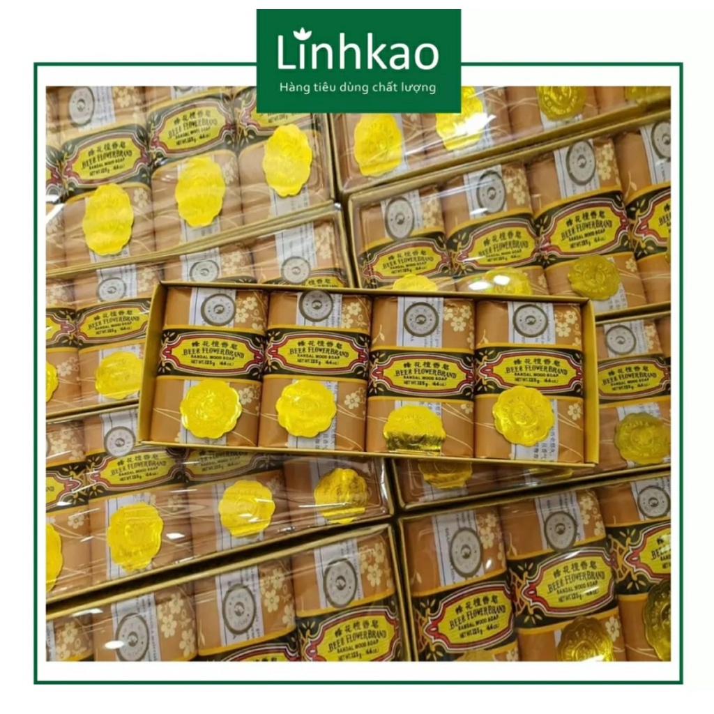 Lốc 4 cục xà bông Con Ong hương gỗ trầm và hoa anh đào