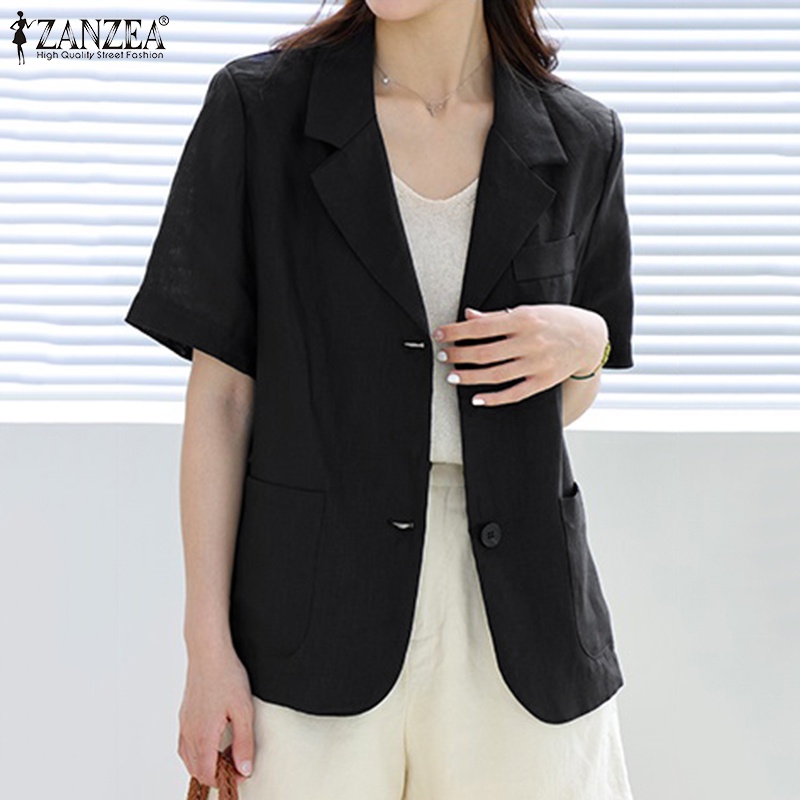 Áo khoác blazer ZANZEA tay lỡ có túi trước thời trang cho nữ