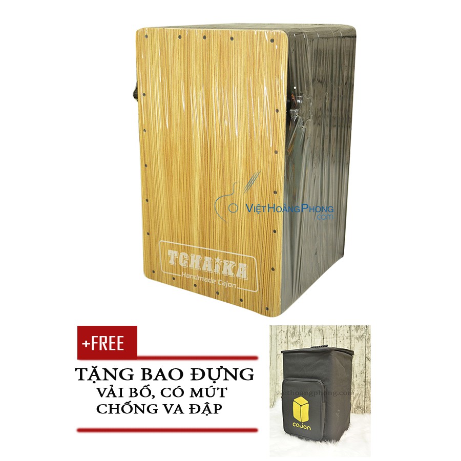 Trống Cajon Handmade Thái Lan TCHAIKA có Snare + Bao đựng trống