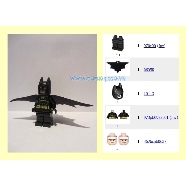 Nhân vật Người dơi Minifigures Batman siêu anh hùng - Người dơi SH648