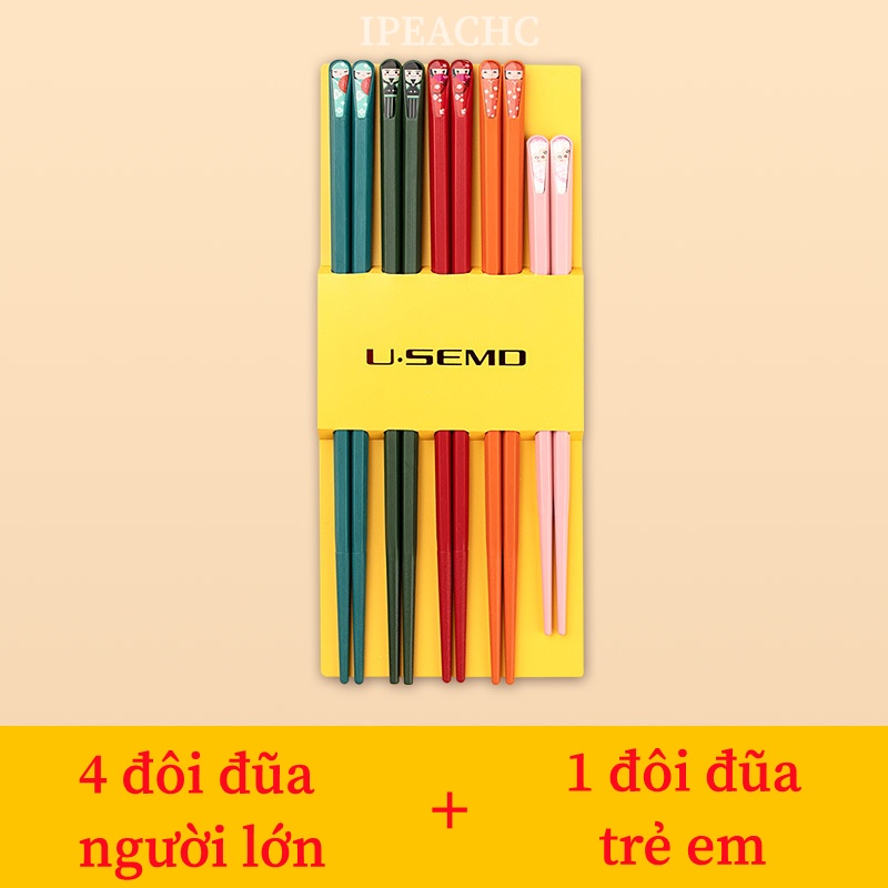 Bộ 5 Đôi Đũa Ăn Phong Cách Nhật Bản Cao Cấp Chống Nhiệt Chống Trượt Chống Vi Khuẩn Original Design