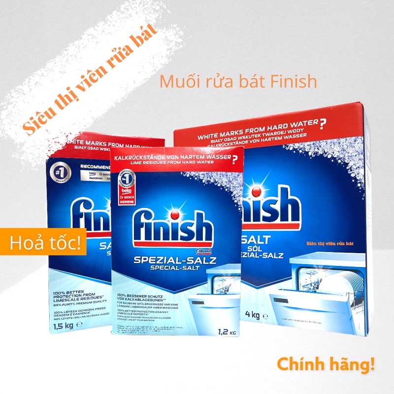 Muối rửa bát Finish hộp to tiết kiệm [dùng cho máy rửa bát]