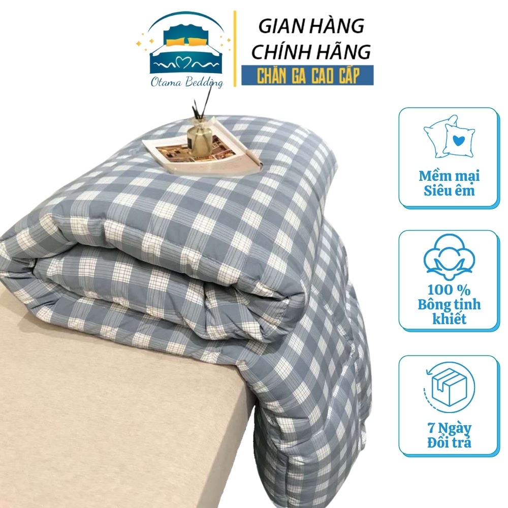 Ruột chăn kẻ Muji lông vũ cao cấp, Ruột chăn mùa đông thương hiệu Muji họa tiế kẻ caro - Otama Bedding