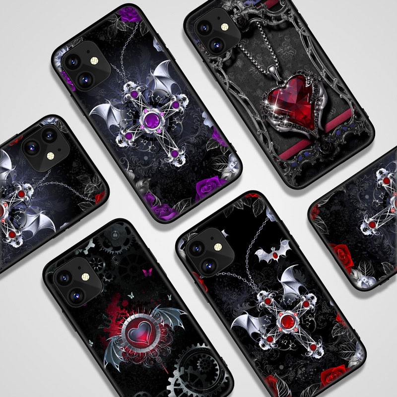 Ốp Điện Thoại Màu Tím Họa Tiết Ác Quỷ Độc Đáo Cho iPhone 14 12 13 Pro Max one