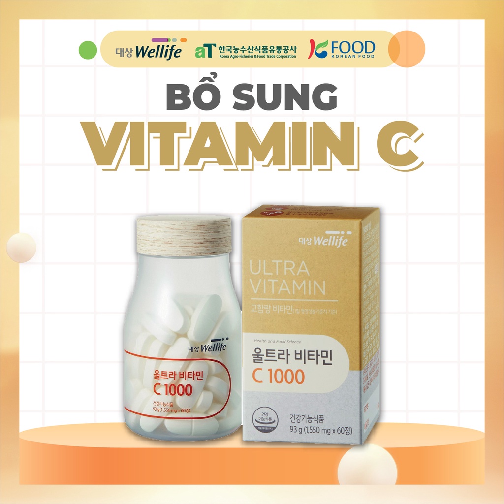 Ultra Vitamin C 1000 Daesang Wellife hộp 60 viên