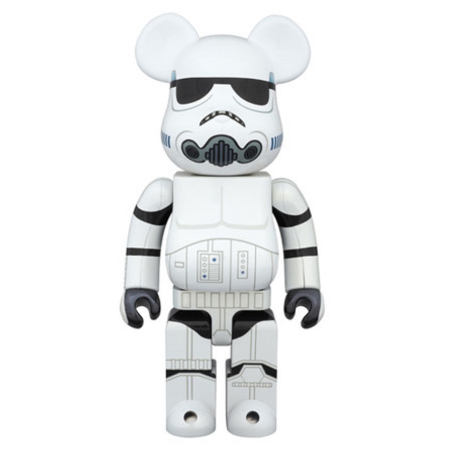 Mô hình trưng bày decor gấu Bearbrick Stormtrooper Chrome Ver. 400%