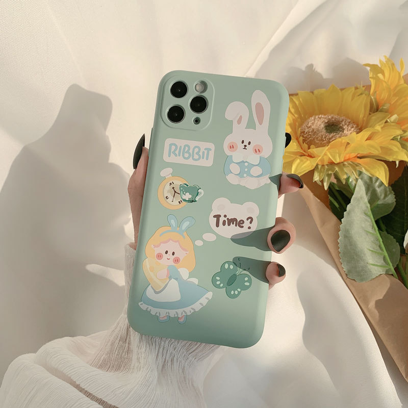 Ốp điện thoại silicon in thỏ hoạt họa xinh xắn cho iPhone 11 Pro Max X Xr Xs Max 7 8 Plus Se 2020 12 pro max 12 mini | BigBuy360 - bigbuy360.vn