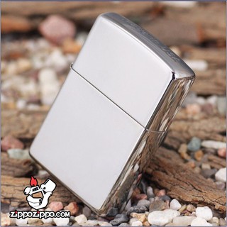 Bật lửa Zippo trắng trơn *sáng bóng* *sử dụng xăng*