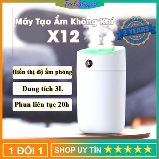 Máy tạo độ ẩm không khí Humidifier X12 dung tích 3 lít công suất 180ml/h -X12 [Bảo Hành 2 Năm - Đổi Mới Trong 14 Ngày]