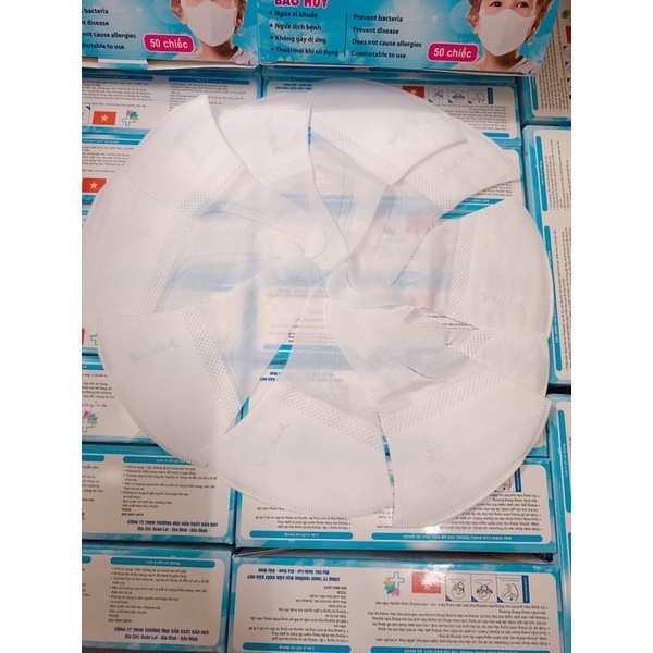 Khẩu trang 3d Mask Bảo Huy; Duy Khánh cho bé, kháng khuẩn, dễ thở, không đau tai. Mẫu vỏ hộp mới.