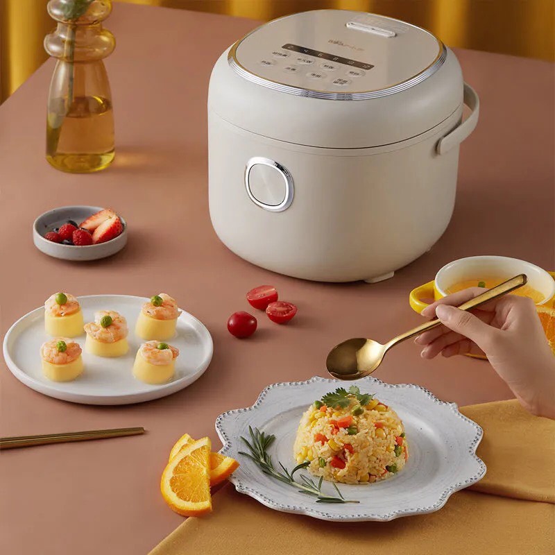 Nồi cơm điện mini cao cấp điện tử BEAR DFB-P20H1 / DFB-P20J1 màu trắng núm vuông bảo hành 12 tháng