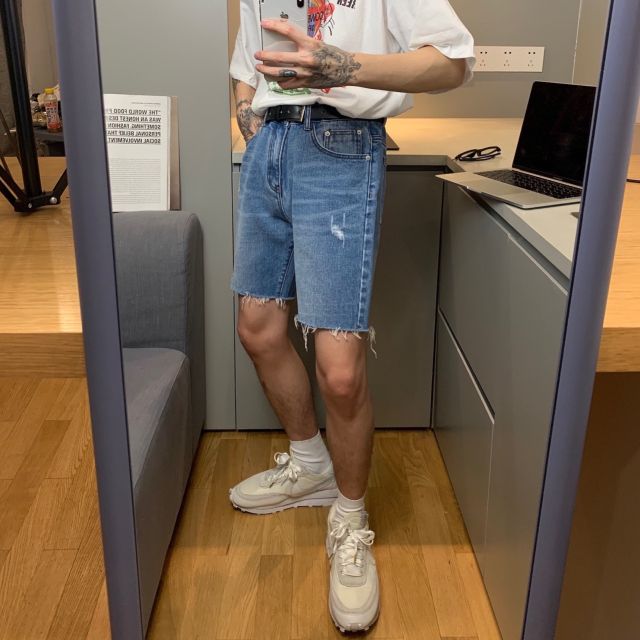 Short jean tưa 2 bên 2 màu