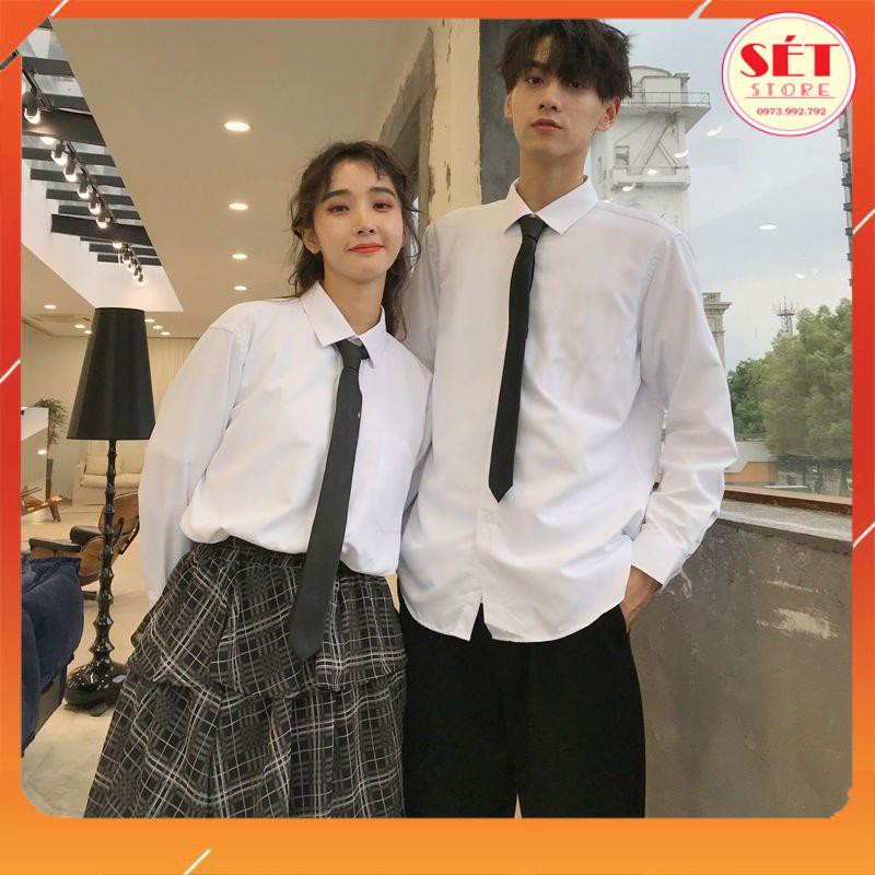 [QUÀ TẶNG 1C KHẨU TRANG] Áo sơ mi Nam nữ màu trắng,dáng ôm SIÊU ĐẸP 💥SM130 -Setstore | BigBuy360 - bigbuy360.vn