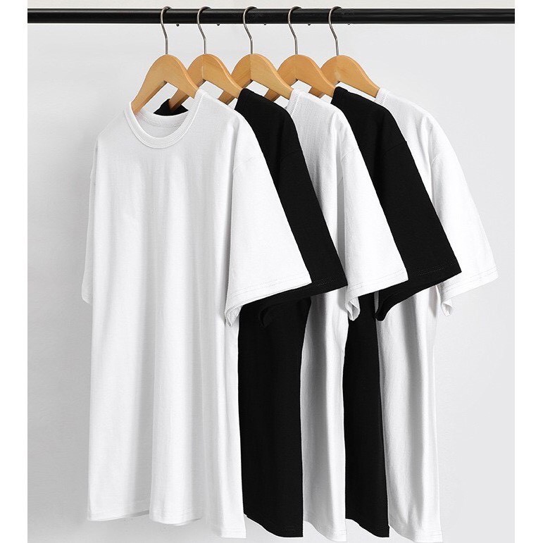 Áo thun tay lỡ 100% Cotton Unisex form rộng size Âu, áo thun trơn Unisex