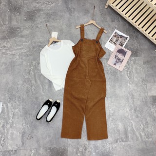 Set Yếm nhung mix áo thun