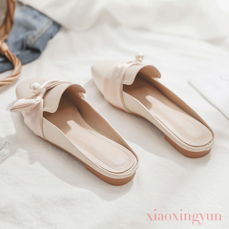 Giày bít mũi phối lông thời trang hàn quốc cho nữ