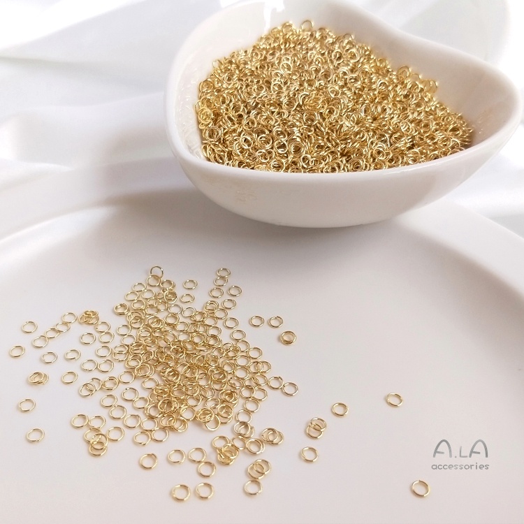 █diy゜14k●100 miếng 18K Titan thép mỏng mở vòng 14K vàng vòng duy nhất cường độ cao chống kéo diy chuỗi kết nối O-ring