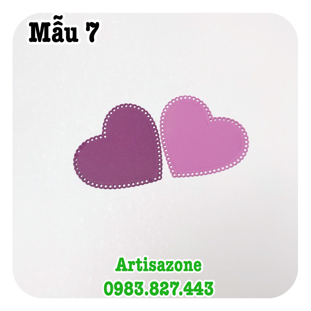 Tim giấy viền tròn  trang trí Scrapbook, thiệp, album... -