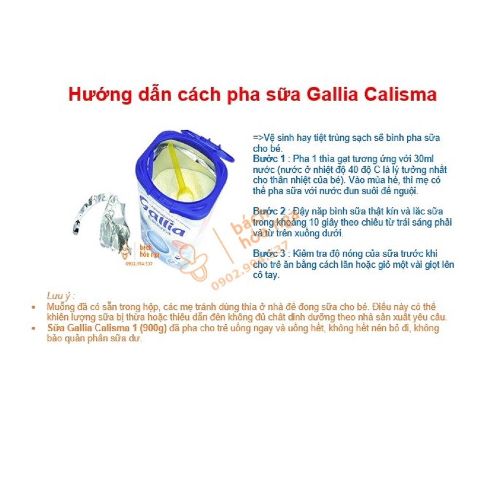 [Pháp]Sữa Gallia Calisma Pháp số 1-2-3-4 hộp 800g
