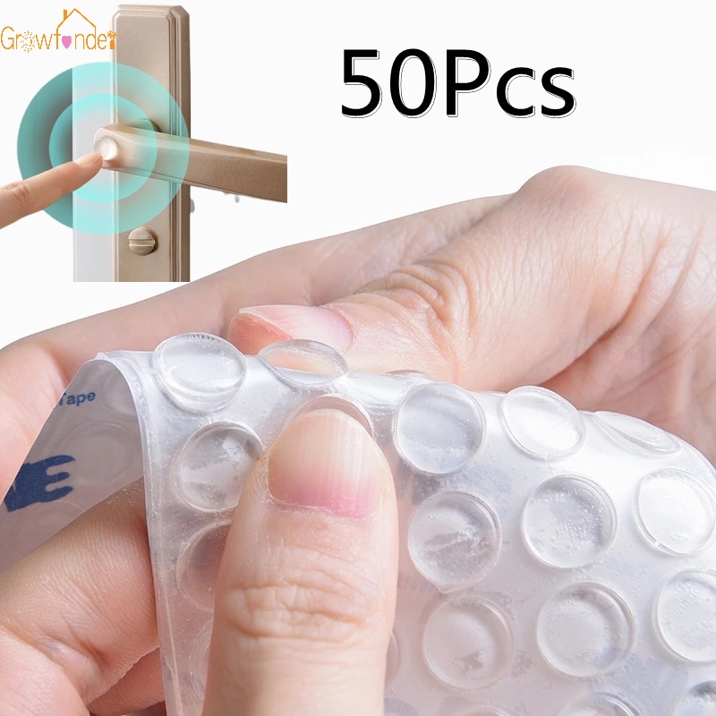 Set 50 Miếng Đệm Silicon Tròn Trong Suốt Chống Va Chạm Đa Ứng Dụng Bảo Vệ Đồ Nội Thất Nhà Ở