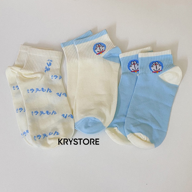 Set tất 5 đôi Doremon cute chất cotton nam nữ Krystore ST01