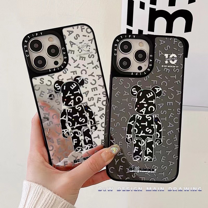 Ốp Điện Thoại Acrylic Cứng Tráng Gương Hình Gấu Gloomy Thời Trang Cho iPhone 13 12 11 Pro X XS Max XR 7 8 Plus
