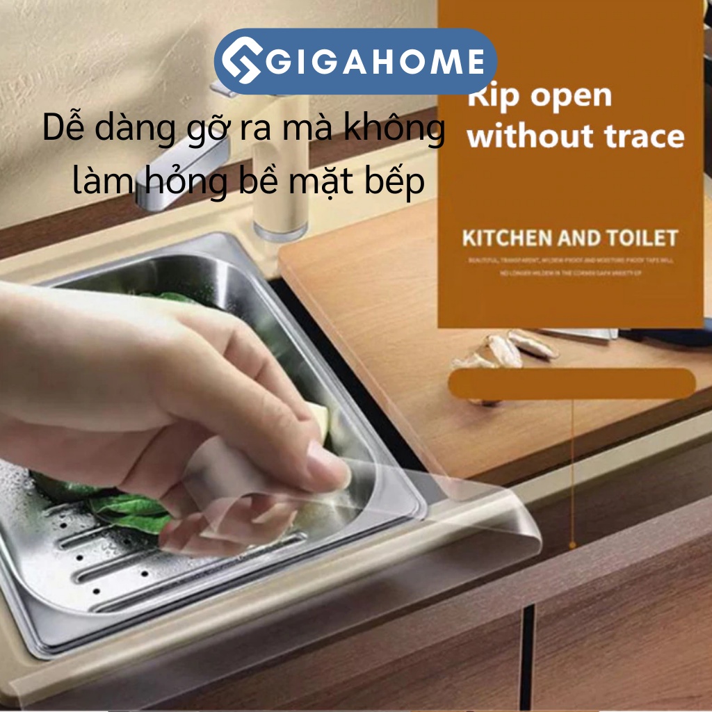 Cuộn Băng Keo Dán Tự Dính Trong Suốt GIGAHOME Chống Thấm Nước, Dầu Mỡ Cho Nhà Bếp 7309