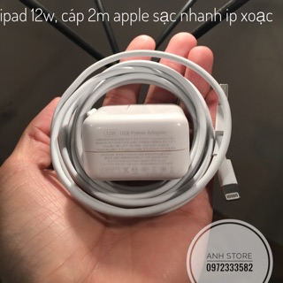 Combo sạc nhah iphone x củ 12w, cáp 2m new bóc máy