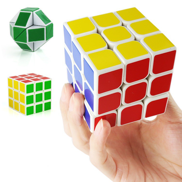 Đồ chơi Rubik 3x3x3 Cao Cấp , tặng kèm Rubik Snake và Rubik 3x3x3 mini