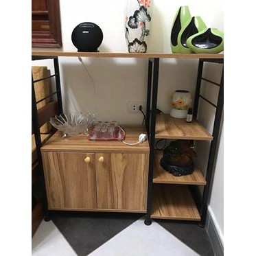 Kệ để lò vi sóng, lò nướng Khung sắt Gỗ MDF YL170-2 - 81x84x35 cm | BigBuy360 - bigbuy360.vn
