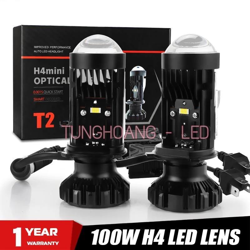 Đèn led bi cầu mini T2 chân H4 12V-24v tăng sáng cho ôtô, xe máy,bản cao cấpnhất trong phân khúc miniH4