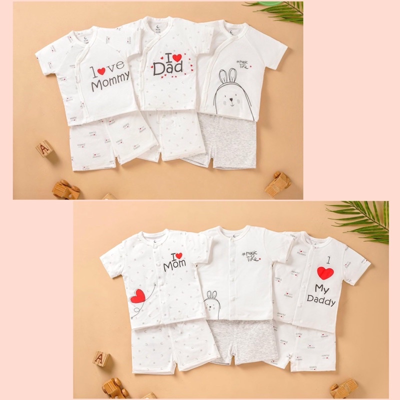 Bộ cộc tay sơ sinh cài chéo Moon