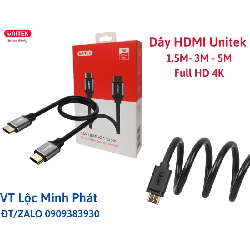 Dây cáp HDMI UNITEK Ultra 4K 1.5M-3M- 5M .HÀNG CHÍNH HÃNG