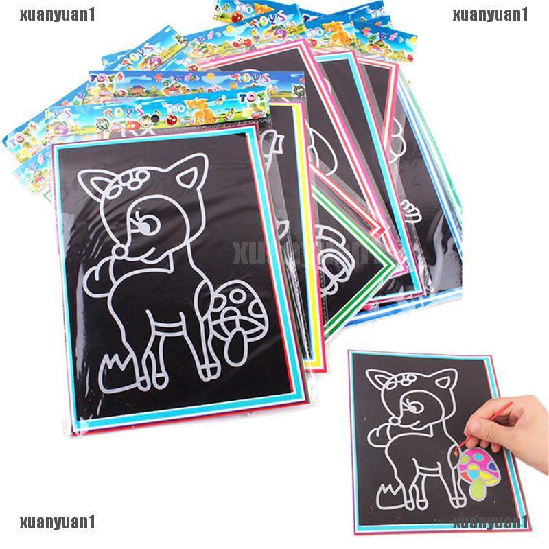 Set 10 Tranh Cạo Cỡ Nhỏ 9 * 12CM Cho Bé