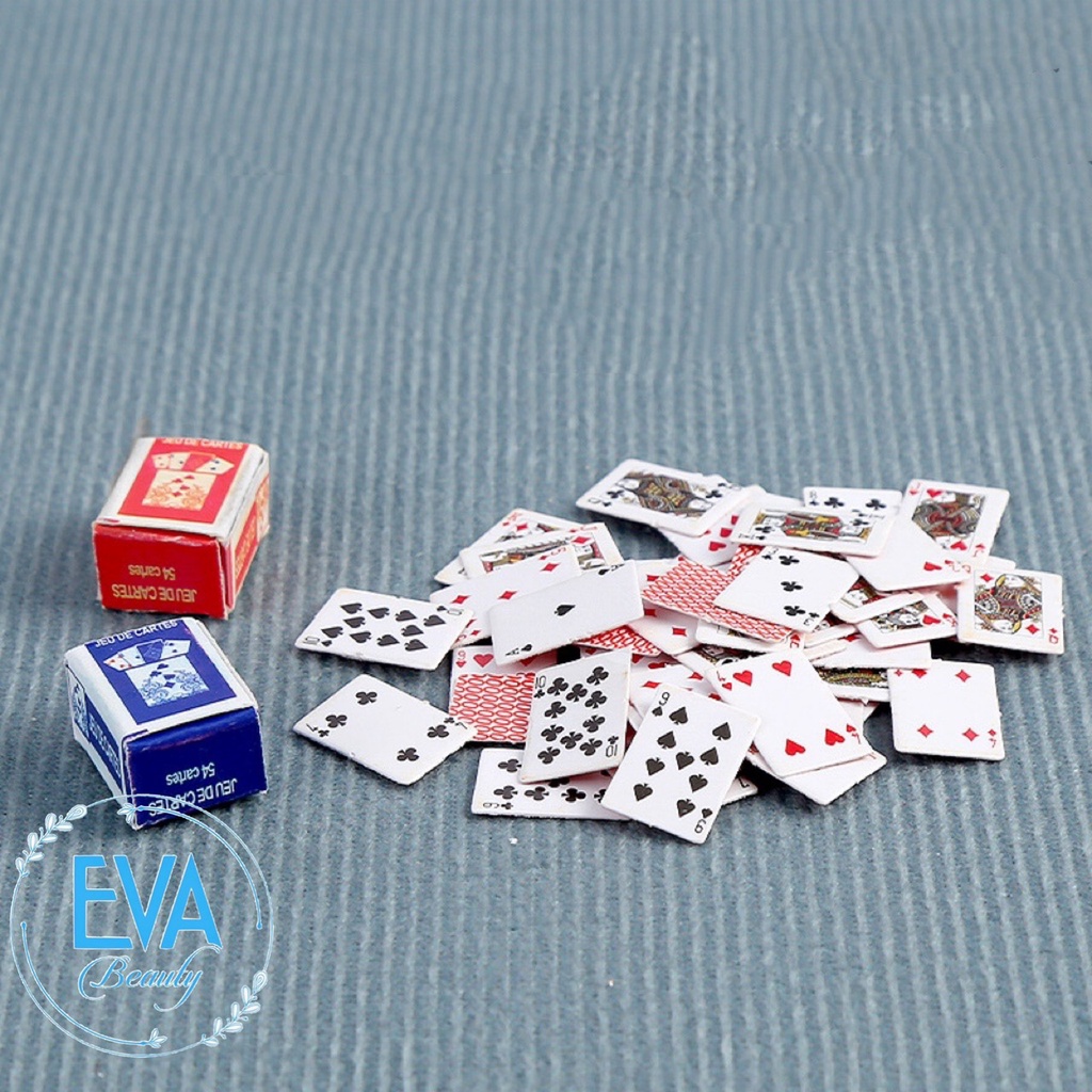 Set 2 Bộ Bài Tây Poker Super Mini Tí Hon 52 Lá Độc Đáo SP4834